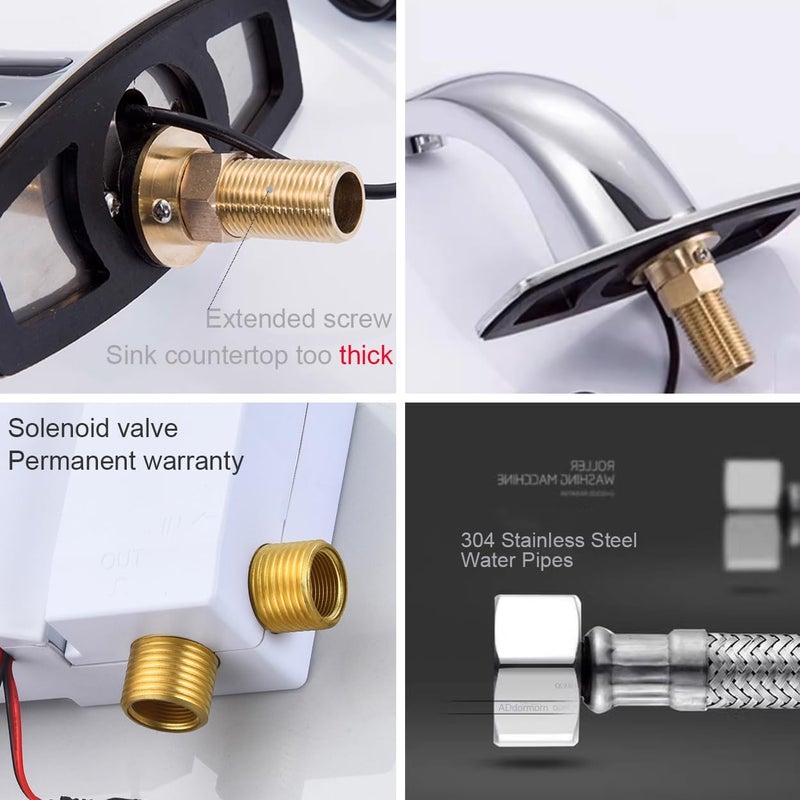 ADdormorn Touchless Bathroom Faucets Motion Sensor Faucet Commercial Infrared Automatic Faucets Automatic Restroom Faucet Hands-Free Toilet Commercial Faucet Cold Water - Image 2